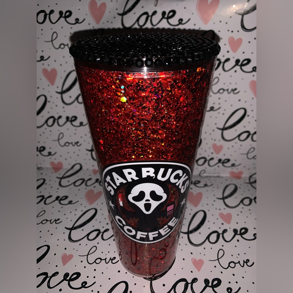 Ghost Face Polycrilic Rhinestones Tumbler